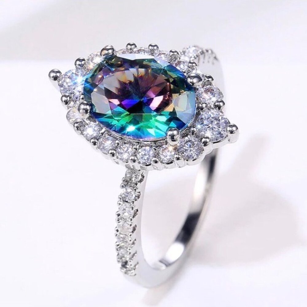 NEW Luxury 💎 Diamond Bague Sterling Silver Ring - Picture 8 of 8